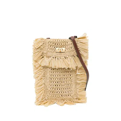 Anya Hindmarch Raffia Crossbody Bag In Neutral
