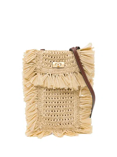 Anya Hindmarch Raffia Crossbody Bag In Neutrals