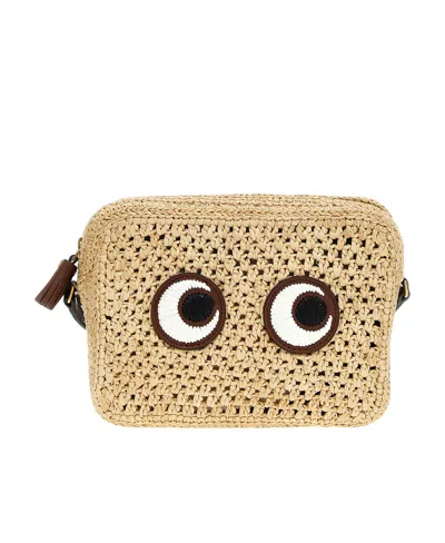Anya Hindmarch Raffia Eyes Crossbody Bag In Multi