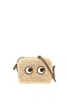 Anya Hindmarch Raffia Crossbody Bag With Iconic Eyes Applique In Multi