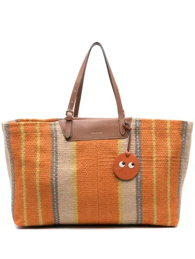 Anya Hindmarch Raffia Tote Bag In Multicolor