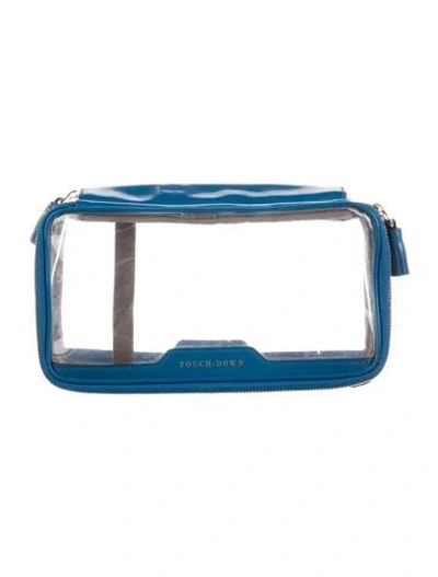 Pre-owned Anya Hindmarch Rectangular See Through Cosmetic Bag In Blue/clear