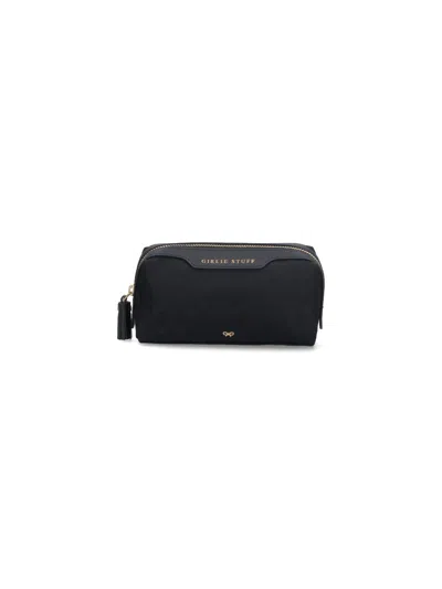 Anya Hindmarch Recycled Nylon Bag With Leather Detail In Black