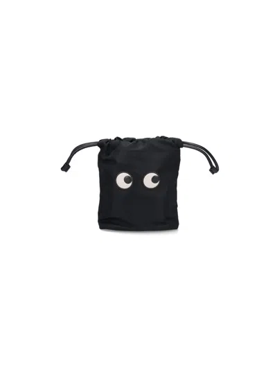 Anya Hindmarch Recycled Nylon Bag With Leather Details In Black