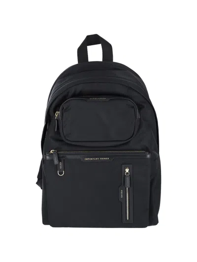Anya Hindmarch Recycled Nylon Mini Bag With Leather Detail In Black