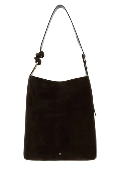 Anya Hindmarch Ringo Shoulder Bag In Silky Calf With Suede In Orange