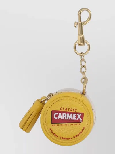 Anya Hindmarch Round Keychain Tassel Detail Accessory In Yellow