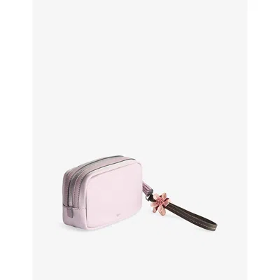 Anya Hindmarch Sakura Blossom Important Things Woven Pouch In Pink