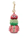 Anya Hindmarch Sea Urchin Leather-trimmed Raffia Bag Charm In Multi