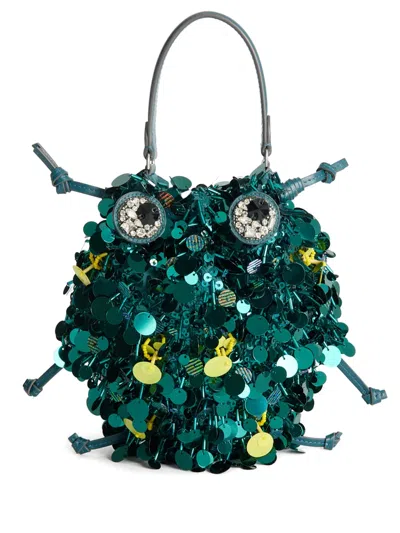 Anya Hindmarch Chain Strap Round Cross Body Bag In Green
