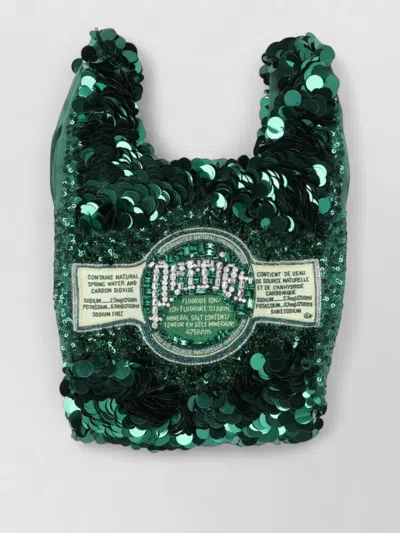 Anya Hindmarch Sequin Hand Mini Bag Unique Design In Green