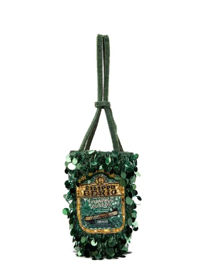 Anya Hindmarch Sequin-embellished Beaded Tote Bag In Green