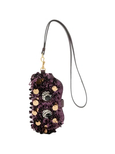 Anya Hindmarch Sonnenbrillen-etui Mit Pailletten In Purple