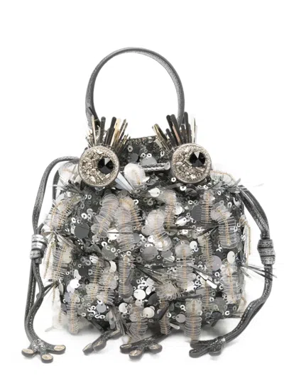 Anya Hindmarch Sequin-embellished Tote Bag In Gray