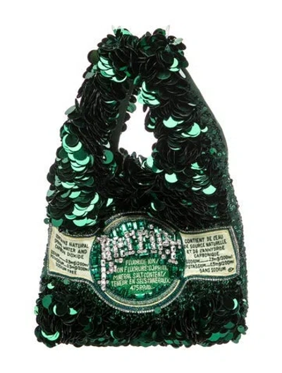 Pre-owned Anya Hindmarch Sequins Top Handle Bag In Green