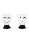 Anya Hindmarch Set Of 2 Eyes Egg Cups In White