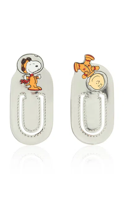 Anya Hindmarch - Set Of 2 Snoopy & Charlie Brown Bookmarks - Silver