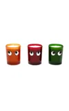Anya Hindmarch Set-of-three Mini Eyes Candles In Multi