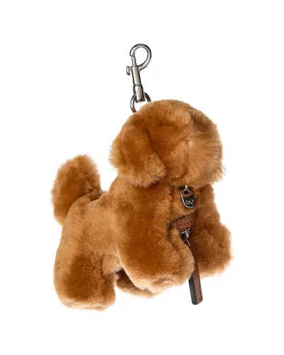 Anya Hindmarch Shearling Dog Poo Bag Charm In Brown