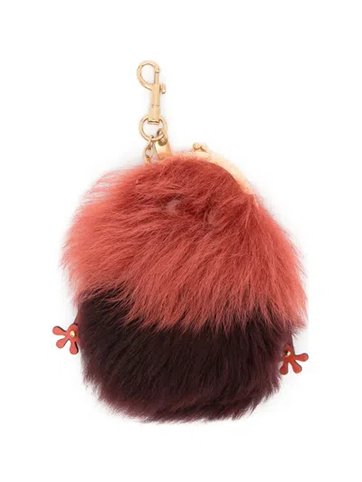 Anya Hindmarch Shearling Space Creature Coin Purse In Brown