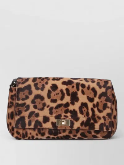 Anya Hindmarch Shoulder Bag Adjustable Strap Leopard Motif In Brown