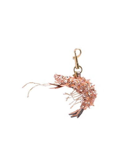 Anya Hindmarch Sequin-embellished Shrimp Keyring In Gold