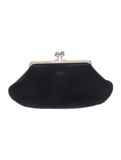Pre-owned Anya Hindmarch Signature Clutch In Black
