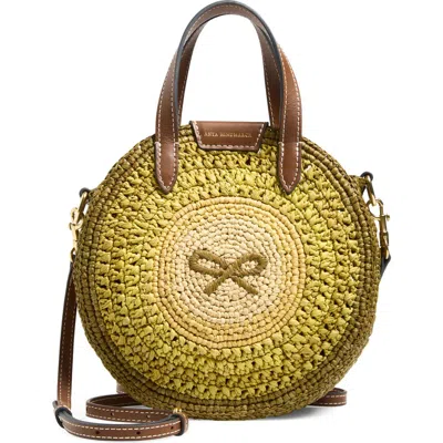 Anya Hindmarch Small Bow Round Raffia Tote