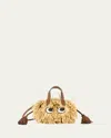 Anya Hindmarch Small Eyes Fringe Raffia Tote Bag