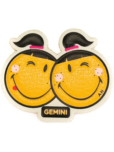 Anya Hindmarch Small 'gemini' Sticker In Yellow