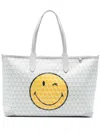 Anya Hindmarch Small I Am A Plastic Bag Wink Tote Bag In Blue