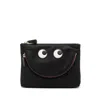 Anya Hindmarch Eye Mini Three-fold Zipper Wallet In Black