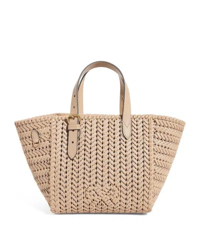 Anya Hindmarch Small Leather Neeson Tote Bag In Beige