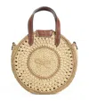 Anya Hindmarch Small Leather-trimmed Crocheted Raffia Tote In Beige