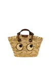 Anya Hindmarch Paper Eyes Small Shopping Bag In Beige