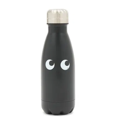 Anya Hindmarch Small Stainless Steel Eyes Water Bottle In Black