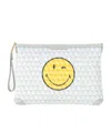 Anya Hindmarch I Am A Plastic Bag Coated-canvas Pouch In Yellow