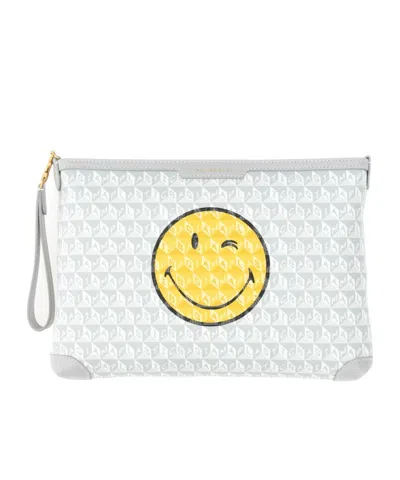 ANYA HINDMARCH SMILEY FACE ZIPPER HANDBAG