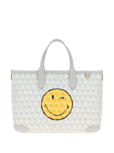 Anya Hindmarch Smiley-graphic Tote Bag In White