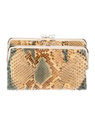 Pre-owned Anya Hindmarch Snakeskin Minaudière In Neutral