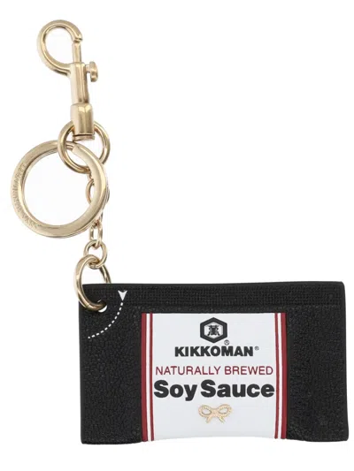 Anya Hindmarch Soy Sauce Packet Key Charm In Black