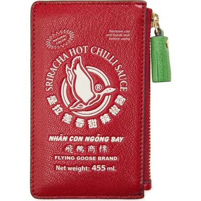 Anya Hindmarch Sriracha Leather Zip Card Case In Brown