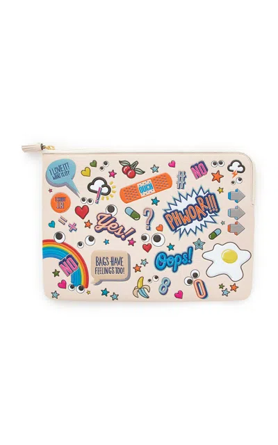 Anya Hindmarch Sticker Leather Laptop Case