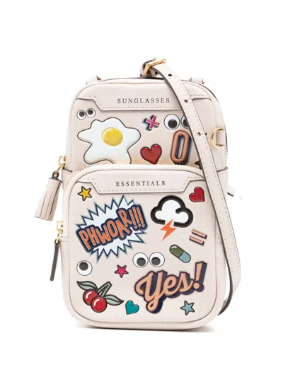 Anya Hindmarch Stickers Cross Body Bag In Neutrals