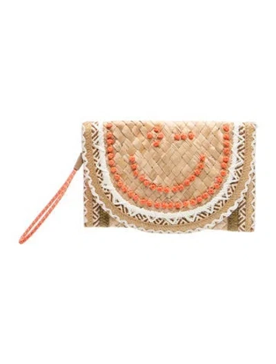 Pre-owned Anya Hindmarch Straw Clutch In Brown