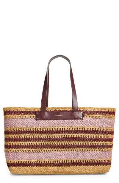 Anya Hindmarch Stripe Raffia East/west Tote In Iris