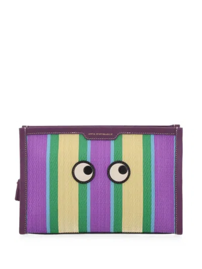 Anya Hindmarch Mini Recycled Mesh Pouch Handbag 15 X 22 X 7 Cm In Multi