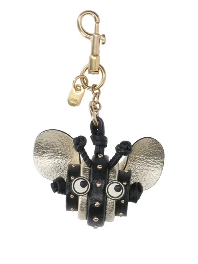 Anya Hindmarch Bee Keyring Charm In Green