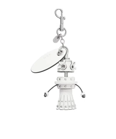 Anya Hindmarch Bride Studded Silver-tone And Leather Bag Charm In Red