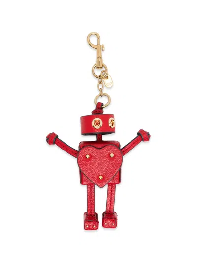 Anya Hindmarch Studs Heart Keyring In Red
